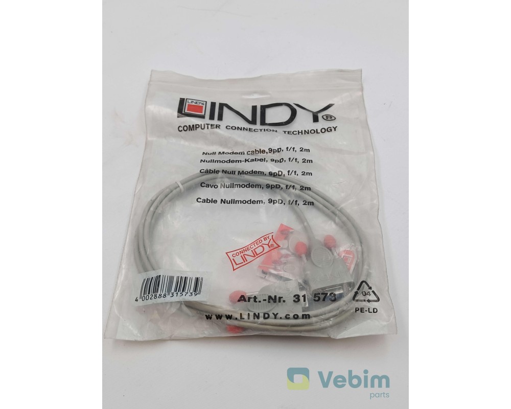 2m Serial Null Modem/Data Transfer kabel (9DF/9DF) - LINDY - Onderdelen