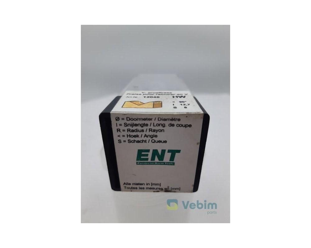 ENT V-groeffrees HM 90 graden A 12.7mm, Kolf 8mm - - Frees