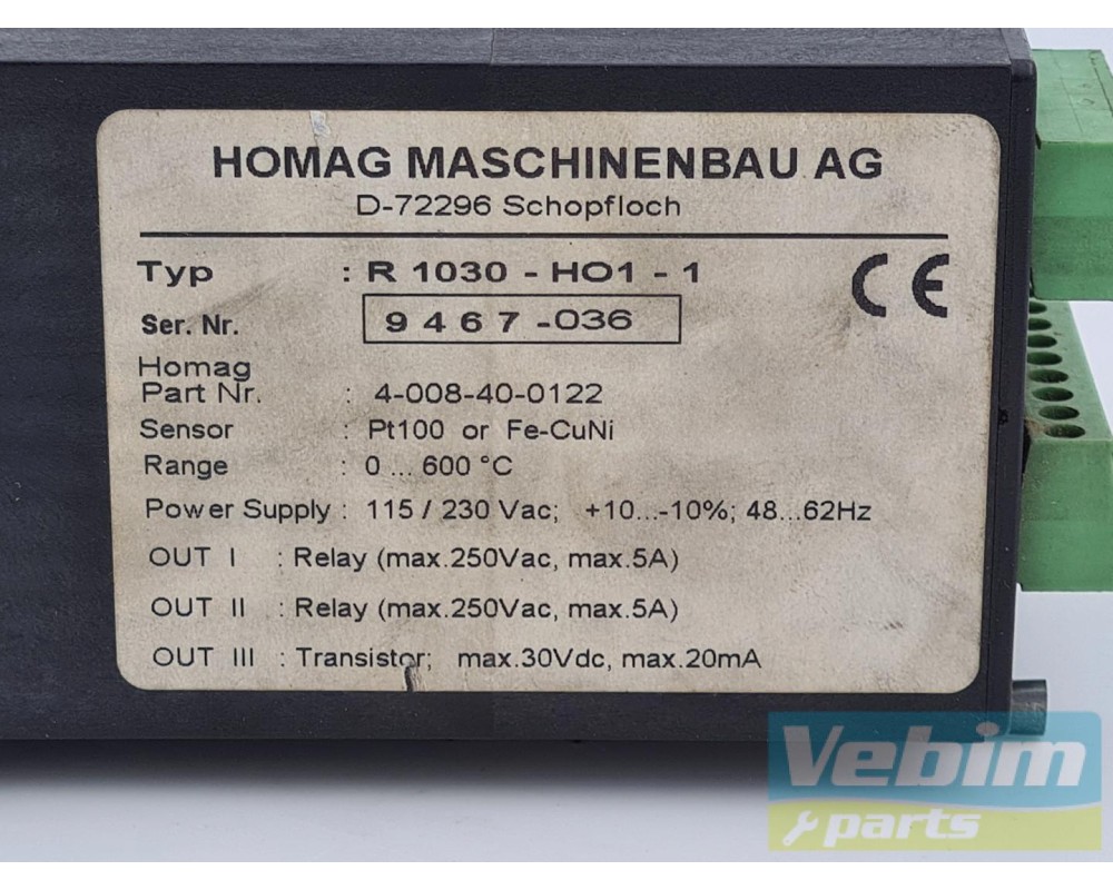 Régulateur de température Homag R 1030 - H01 - 1 - 2