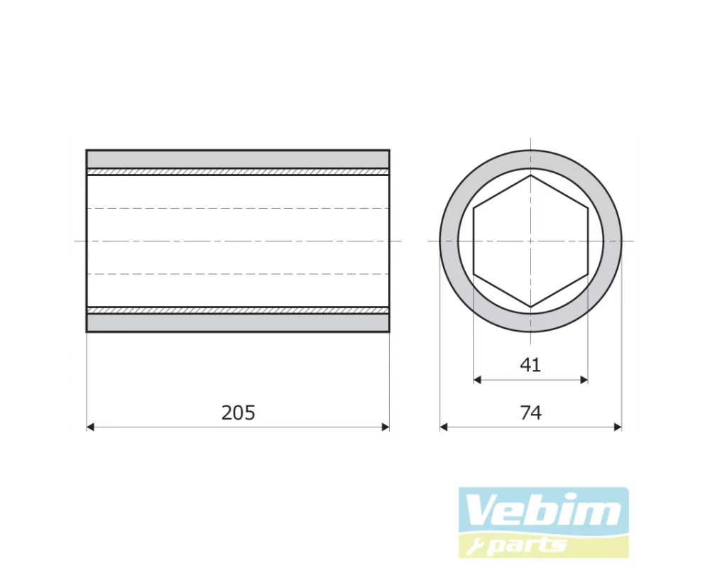 Feed roller PU 74-205 Martin black - 2