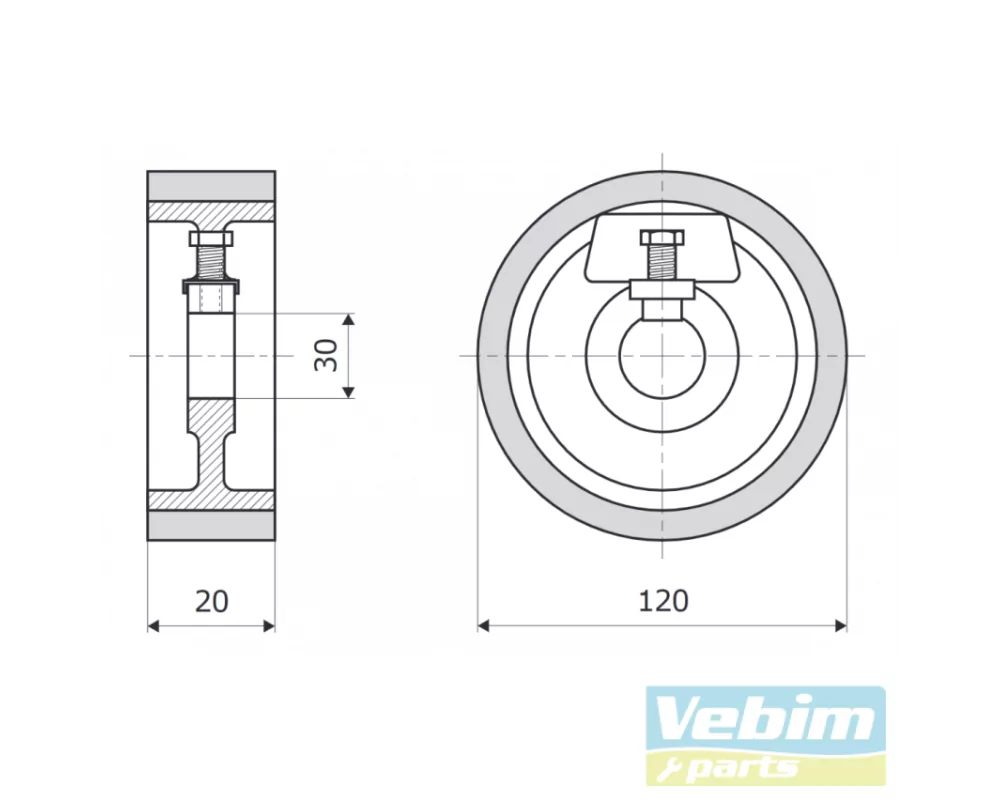 Feed roller 120-20-30V SCM - Planing machines