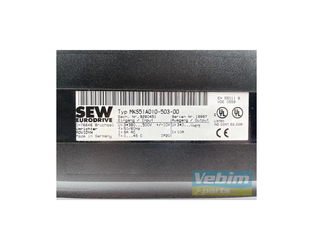 Sew Eurodrive MKS51A010-503-00 Inverter Drive Movidyn 10A NMP - 4