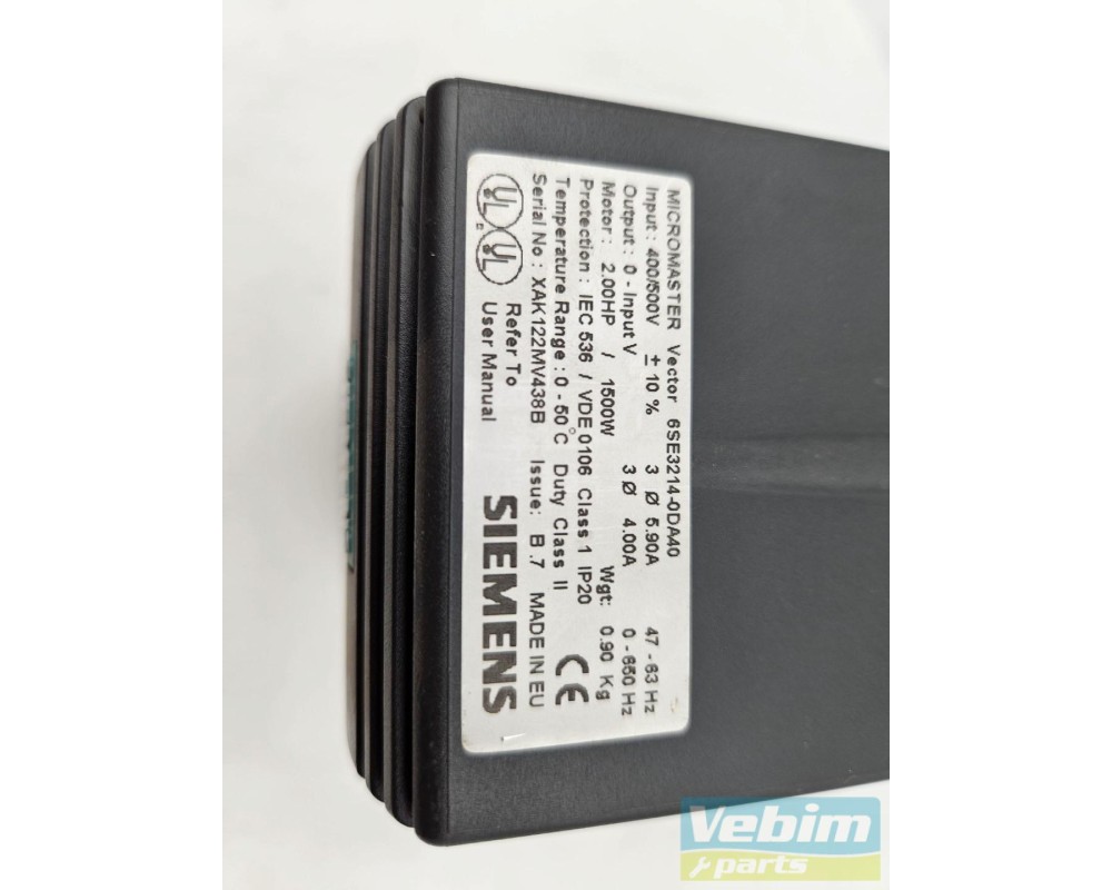 Siemens variateur de fréquence vector 6SE3214-0DA40 - 5