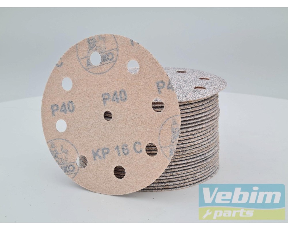 Sanding discs 125 mm 9 holes - for orbital sanders - 50 pcs. - 1