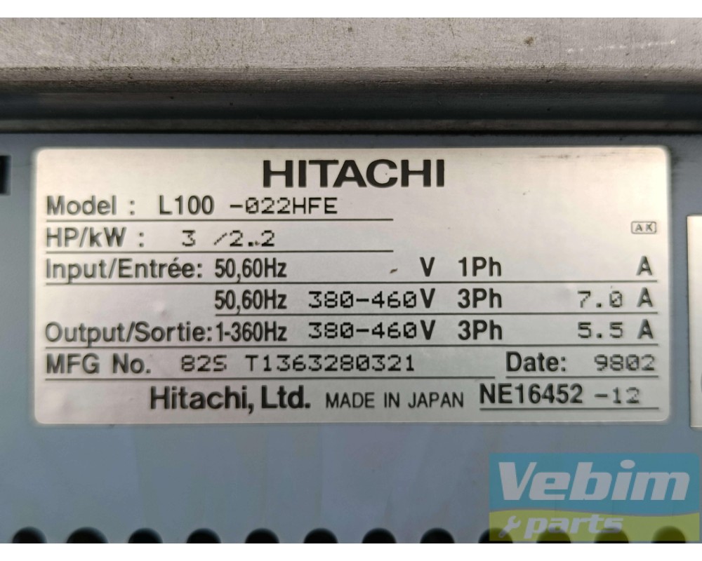 HITACHI - Contrôle de fréquence - 380-460V - 2,2kW - 2
