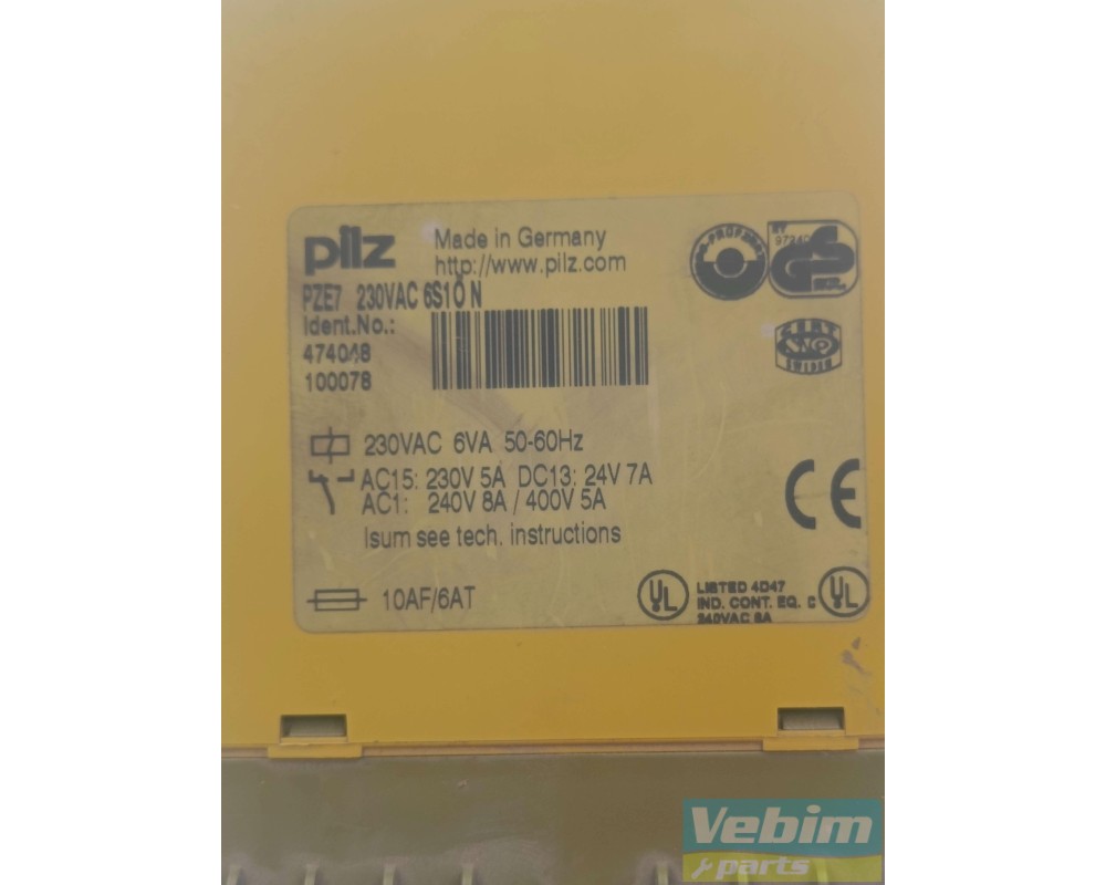 Safety relay pilz PZE7 230VAC 6S10N - 2