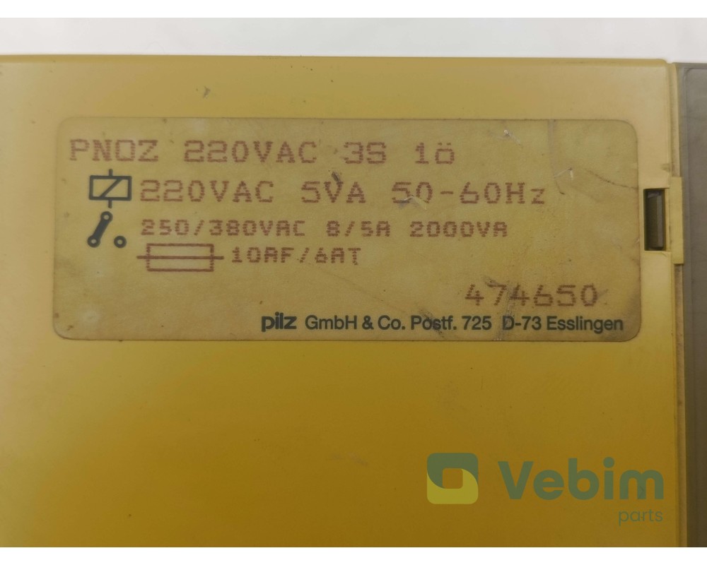 Veiligheidsrelais Pilz PNOZ 220VAC 3S 1ö - pilz - Onderdelen