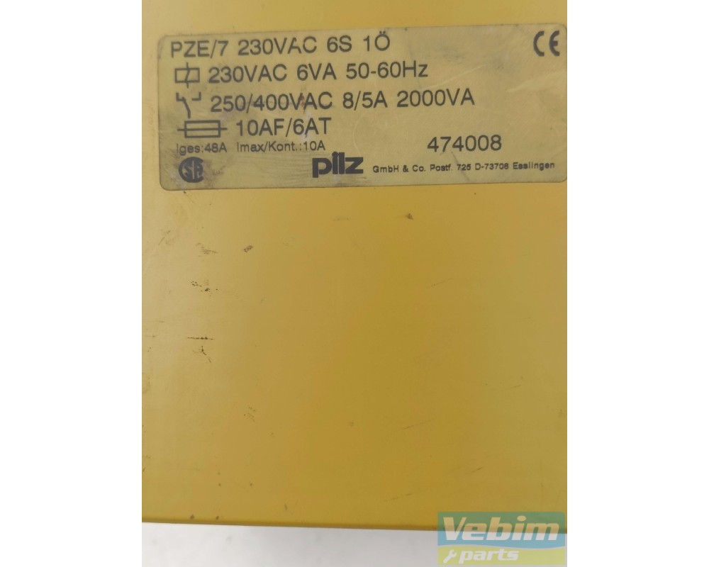 Relais de sécurité Pilz PZE/7 230VAC 6S 1Ö - 2