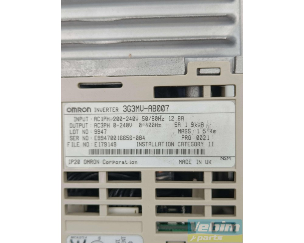 Omron frequentiesturing 200-240V 50/60Hz 12.8A 1.1kW - 3