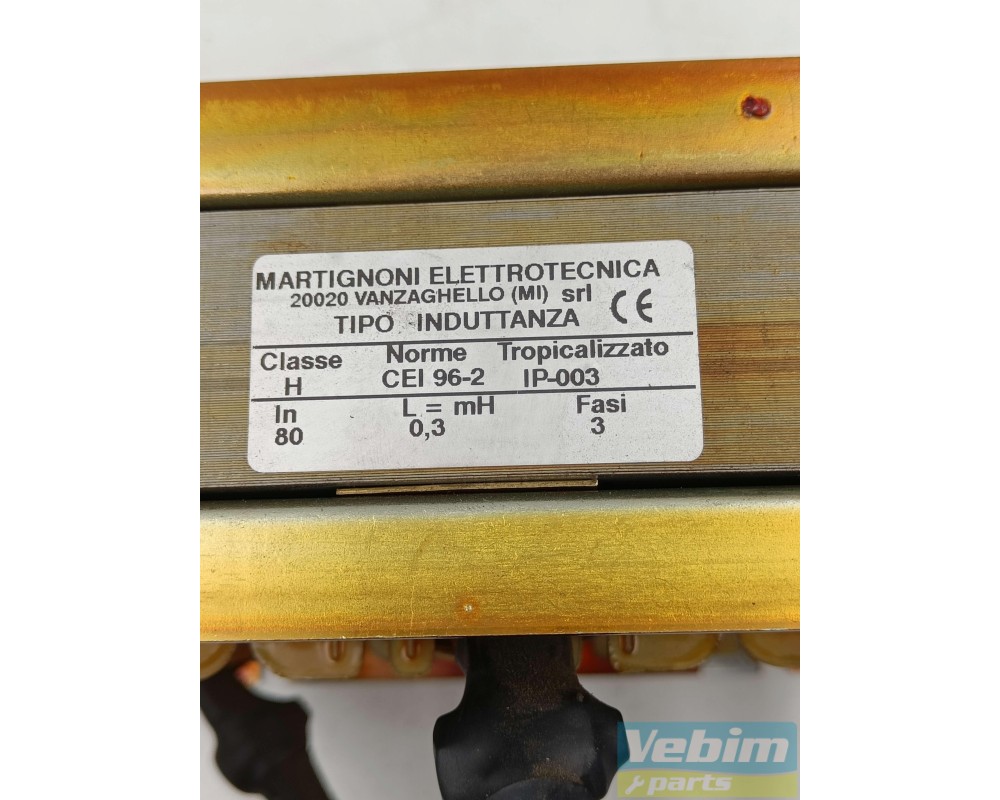 MARTIGNONI ELLETRONIKA - 3-Fasige inductor - 30kW 400V 80A 0,3mH - - Catalogus