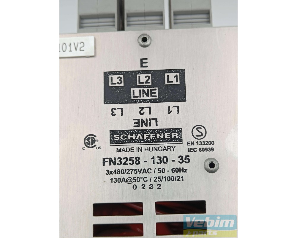 Filtres de lignes électriques SCHAFFNER Blocs de connecteurs de filtre triphasés 130A - 2