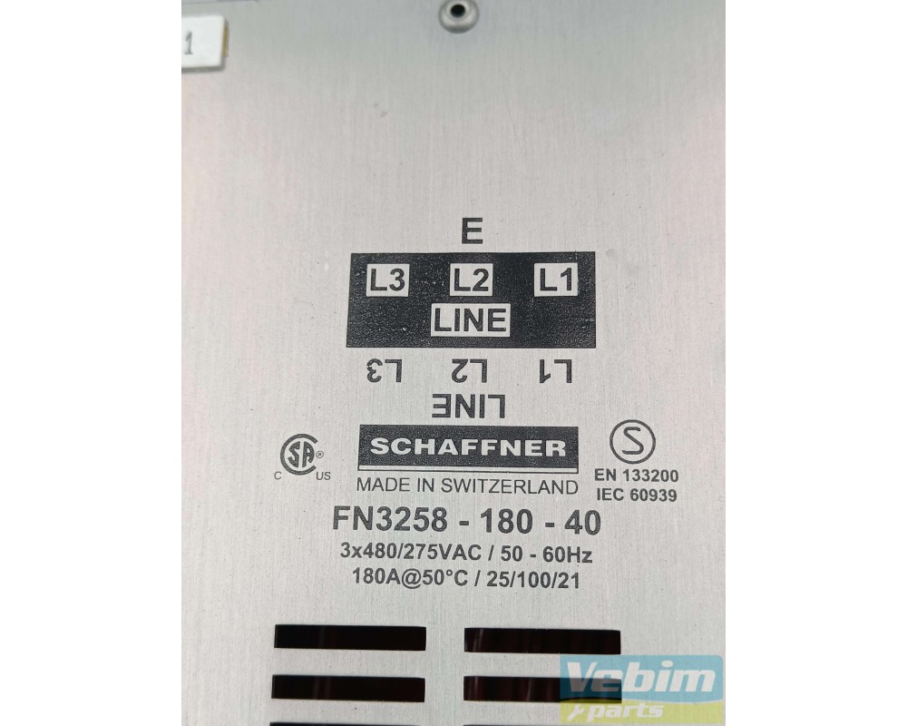 SCHAFFNER Stroomlijnfilters 180A 3-fase filterconnectorblokken - - Onderdelen