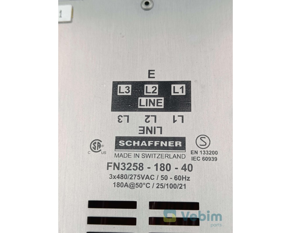 SCHAFFNER Stroomlijnfilters 180A 3-fase filterconnectorblokken - Schaffner - Onderdelen