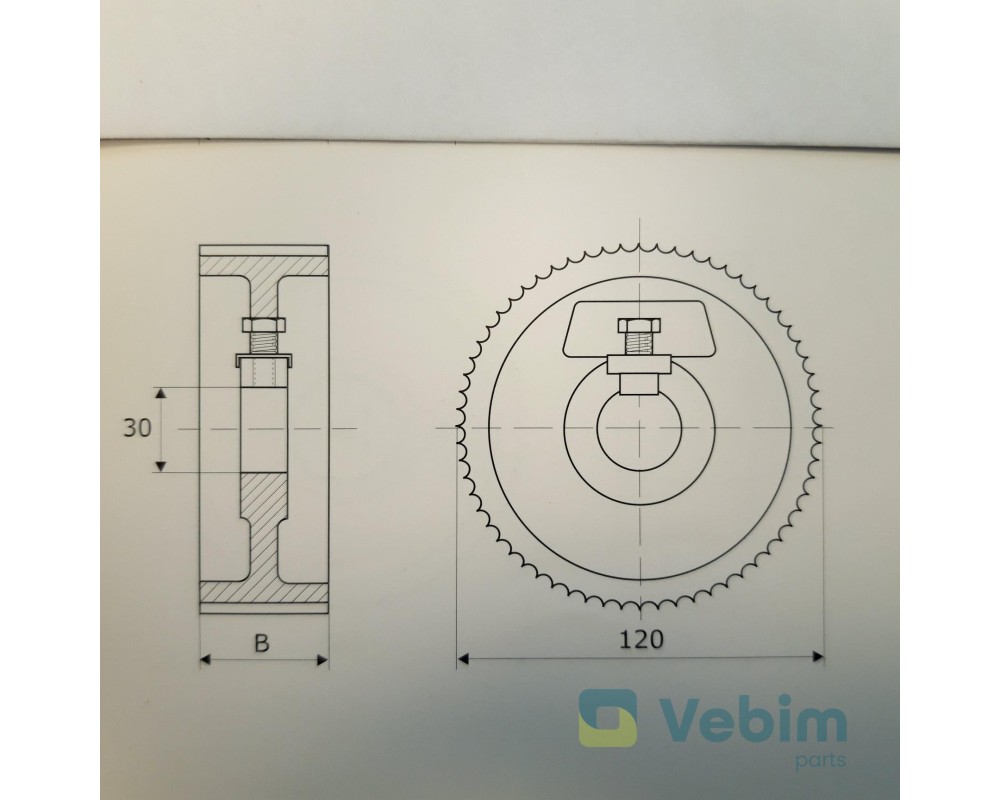 Aanvoerwals Staal 120-50-30 Z SCM - - Schaafmachine