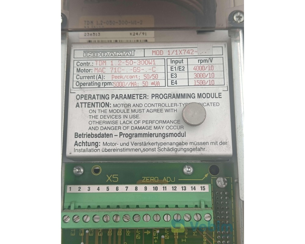 Indramat servocontrôleur TDM 1.2-050-300-W1-220/S102 - 2