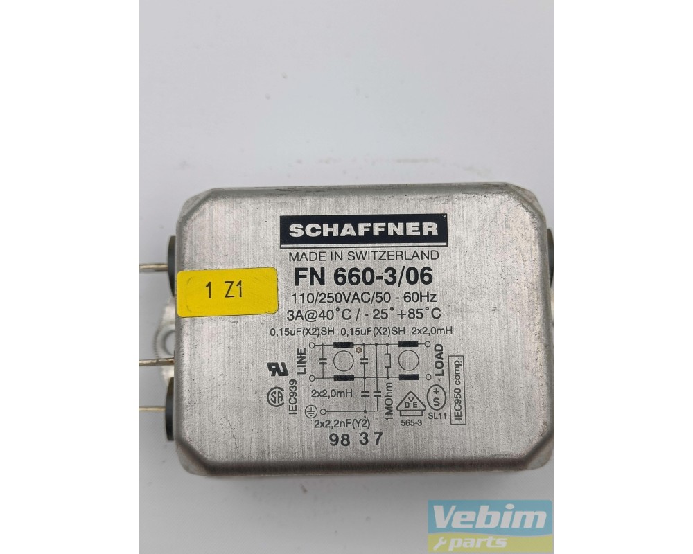Filtre de ligne électrique Schaffner 110/250VAC - 2