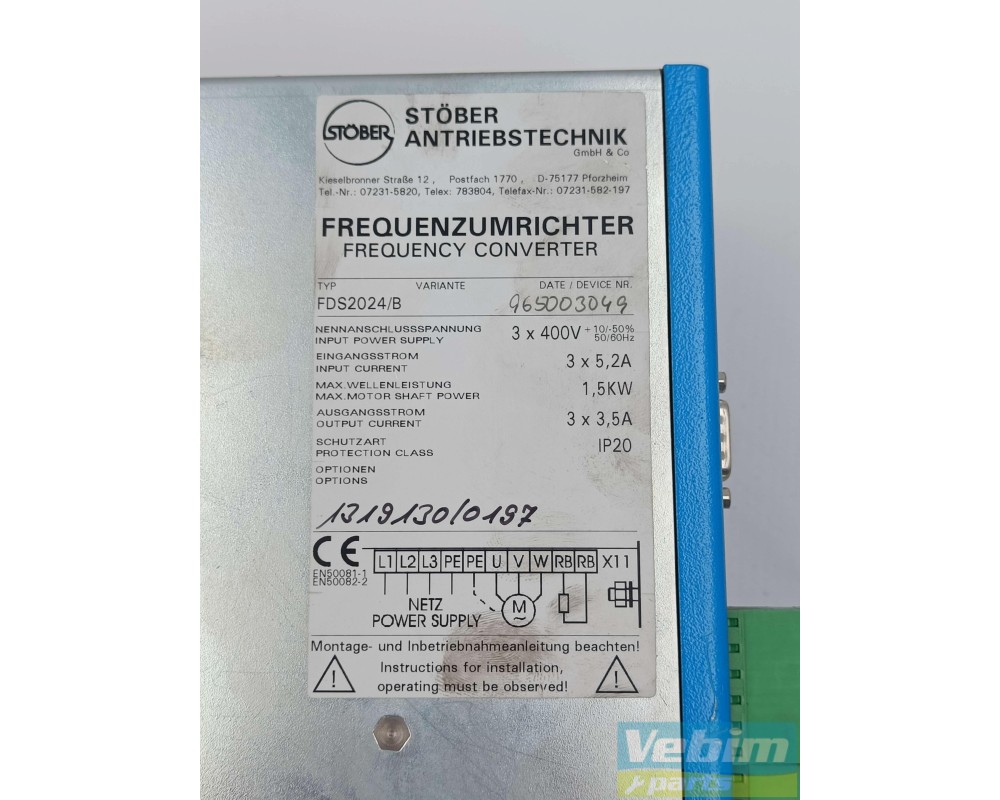 STÖBER frequency control FDS2024/B 1.5KW 3.5A - 3